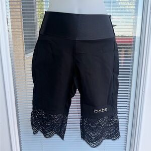 NWT Bebe Black Lace Trim Women Shorts